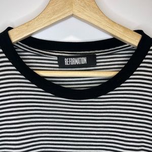 Reformation black and white stripped T-shirt